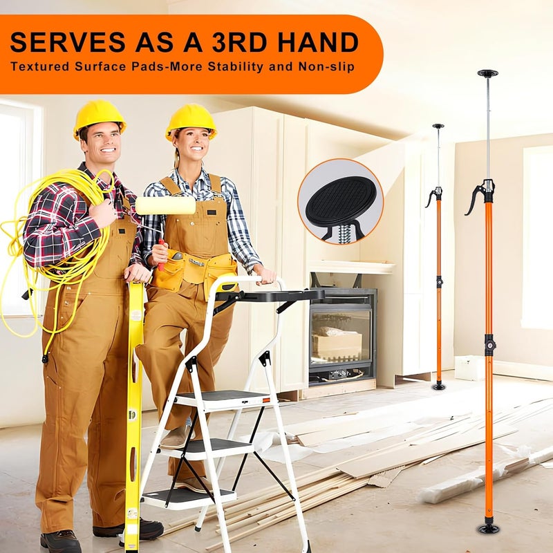 Tikelly Cabinet Jack for Installing Cabinet Support Rod 3rd Hand Support System Adjustable Support Pole,Extend from 45.2 inch to 114.2 inch,Orange 2 Packs - Image 5